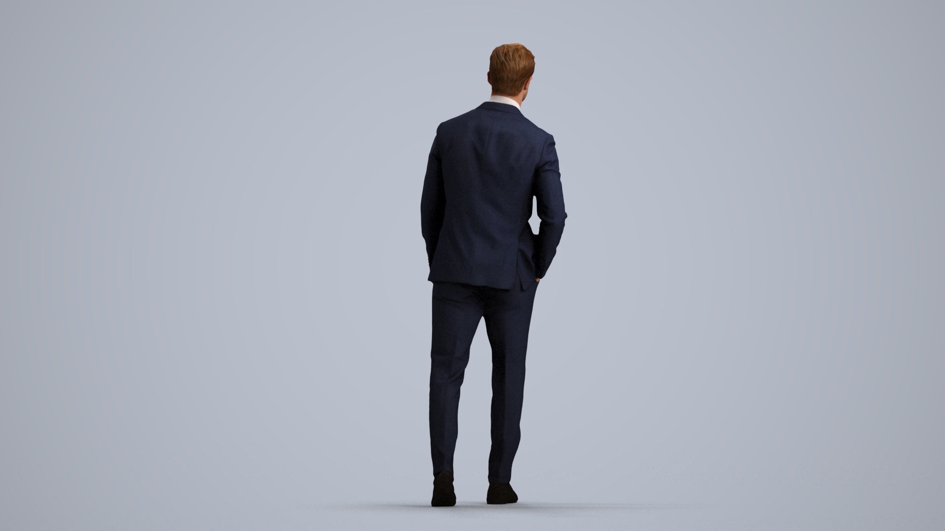 scanned 3D man business, photogrammetry people for Enscape and V-Ray, front view render