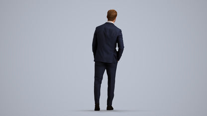 scanned 3D man business, photogrammetry people for Enscape and V-Ray, front view render