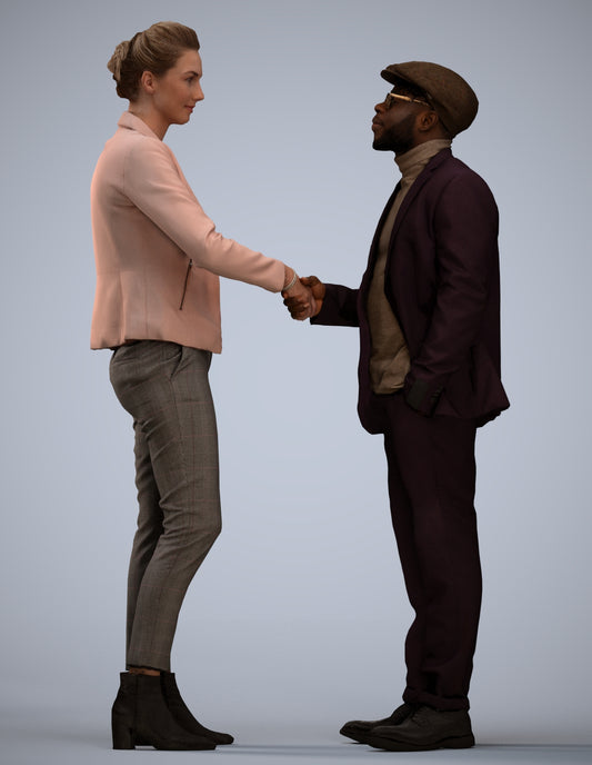 3D scanned woman business, photorealistic archviz people for Enscape and SketchUp