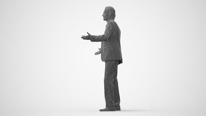3D human model man business, photogrammetry scanned person for archviz, square thumbnail