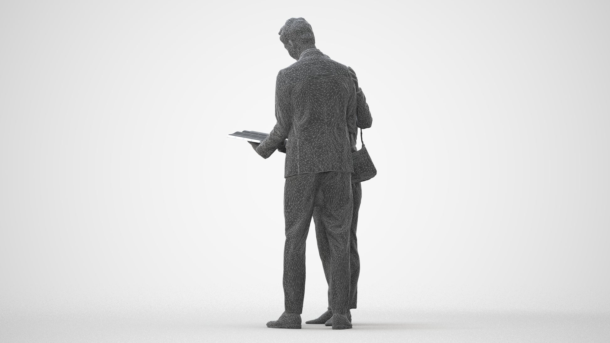 scanned 3D woman business, photogrammetry people for Enscape and V-Ray, square thumbnail