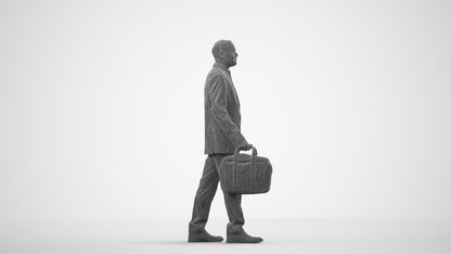 realistic 3D human man business, archviz people FBX OBJ for Blender, wireframe side view