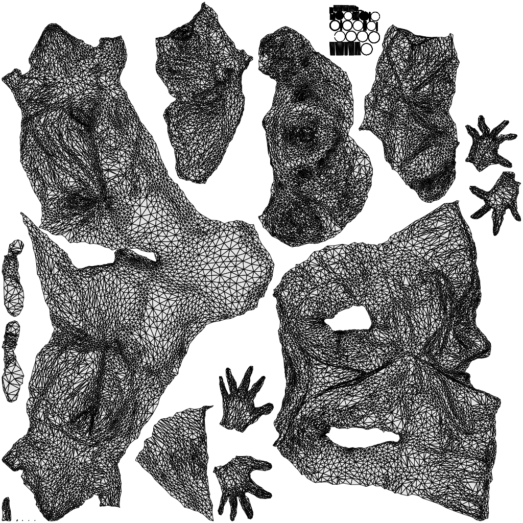 scanned 3D woman business, photogrammetry people for Enscape and V-Ray, wireframe top-down view