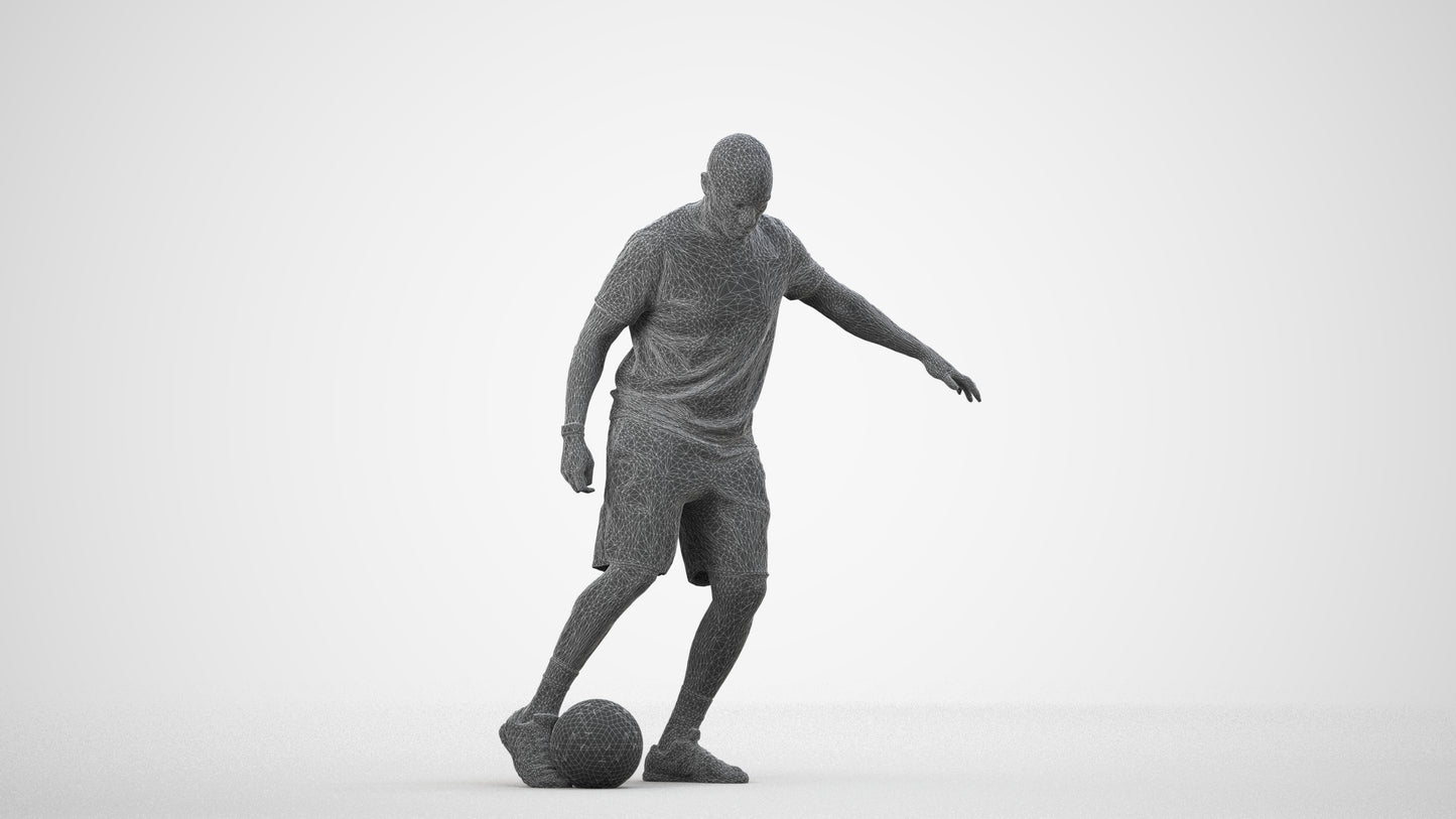 3D people model man sport, scanned human for 3ds Max rendering, wireframe side view