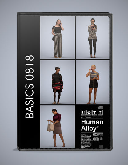 5x realistic 3D people standing pack, scanned archviz collection for Blender and 3ds Max