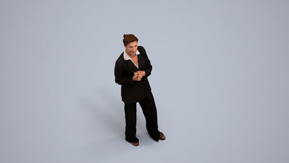 realistic 3D people senior woman business, render-ready for V-Ray and Corona, FBX OBJ, back view render