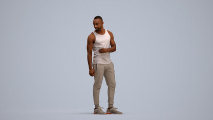 photogrammetry 3D man casual standing, realistic human model archviz FBX, standing pose render