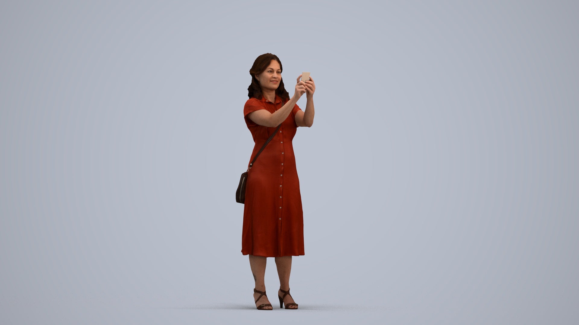 photogrammetry 3D woman casual standing, realistic human model archviz FBX, standing pose render