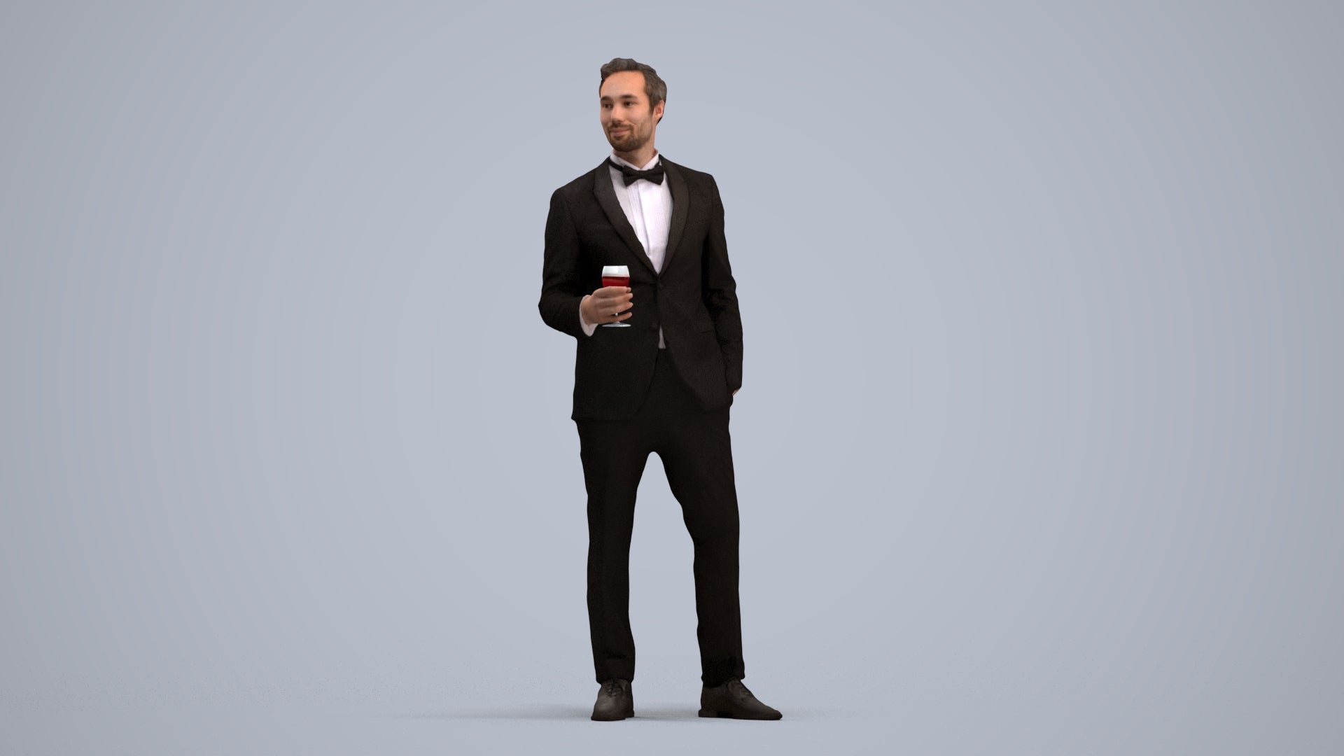 scanned 3D man formal formalaffairs, photogrammetry people for Enscape and V-Ray, standing pose render