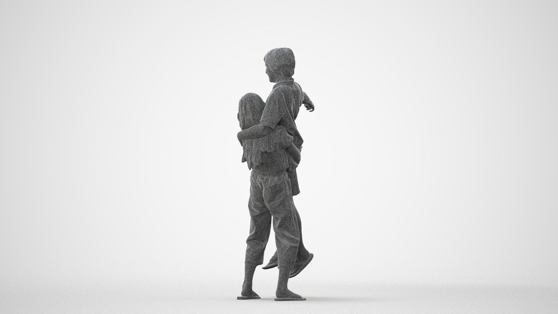 realistic 3D human girl kids, archviz people FBX OBJ for Blender, square thumbnail