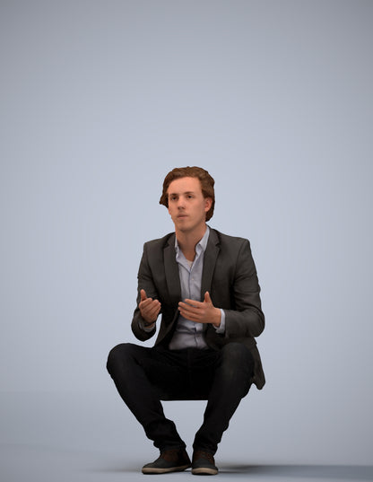 realistic 3D people man business, render-ready for V-Ray and Corona, FBX OBJ