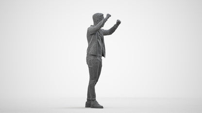 realistic 3D human boy casual kids, archviz people FBX OBJ for Blender, wireframe side view