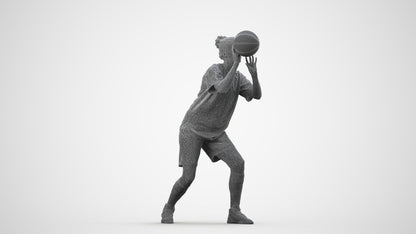 3D human model woman sport, photogrammetry scanned person for archviz, wireframe side view