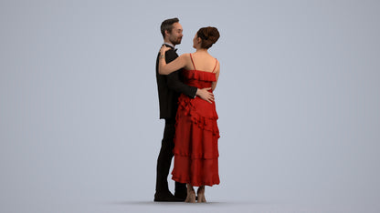 scanned 3D woman formal dancing, photogrammetry people for Enscape and V-Ray, front view render