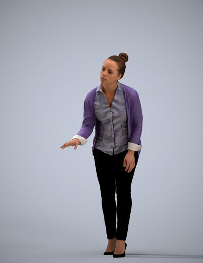 3D people model woman business standing, scanned human for 3ds Max rendering