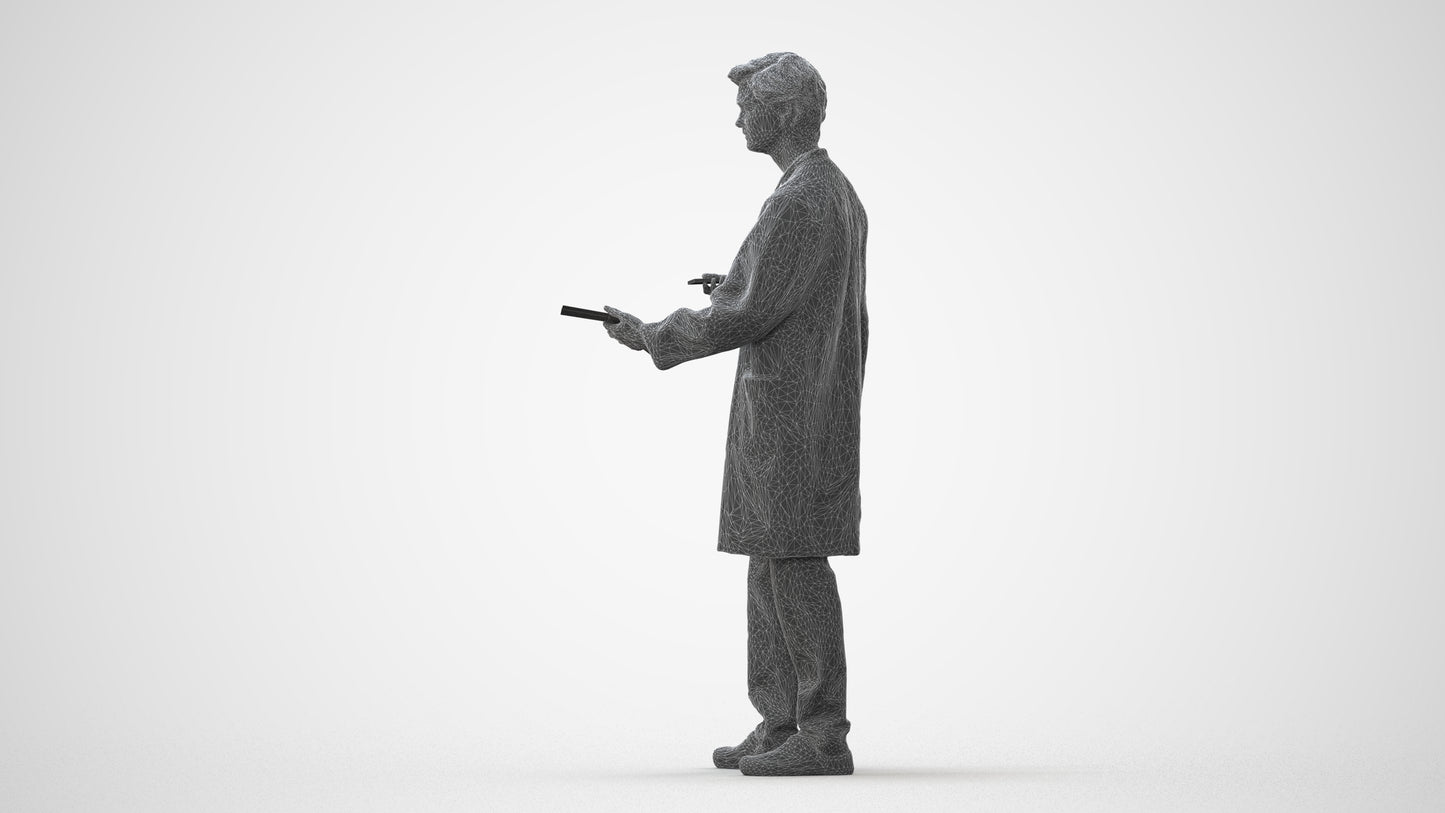 3D human model man medical, photogrammetry scanned person for archviz, square thumbnail
