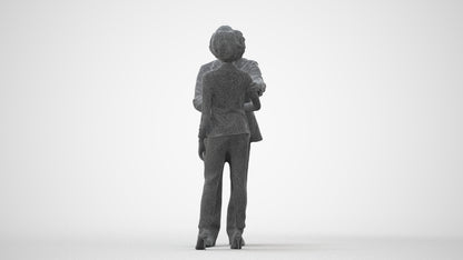 scanned 3D woman business, photogrammetry people for Enscape and V-Ray, square thumbnail