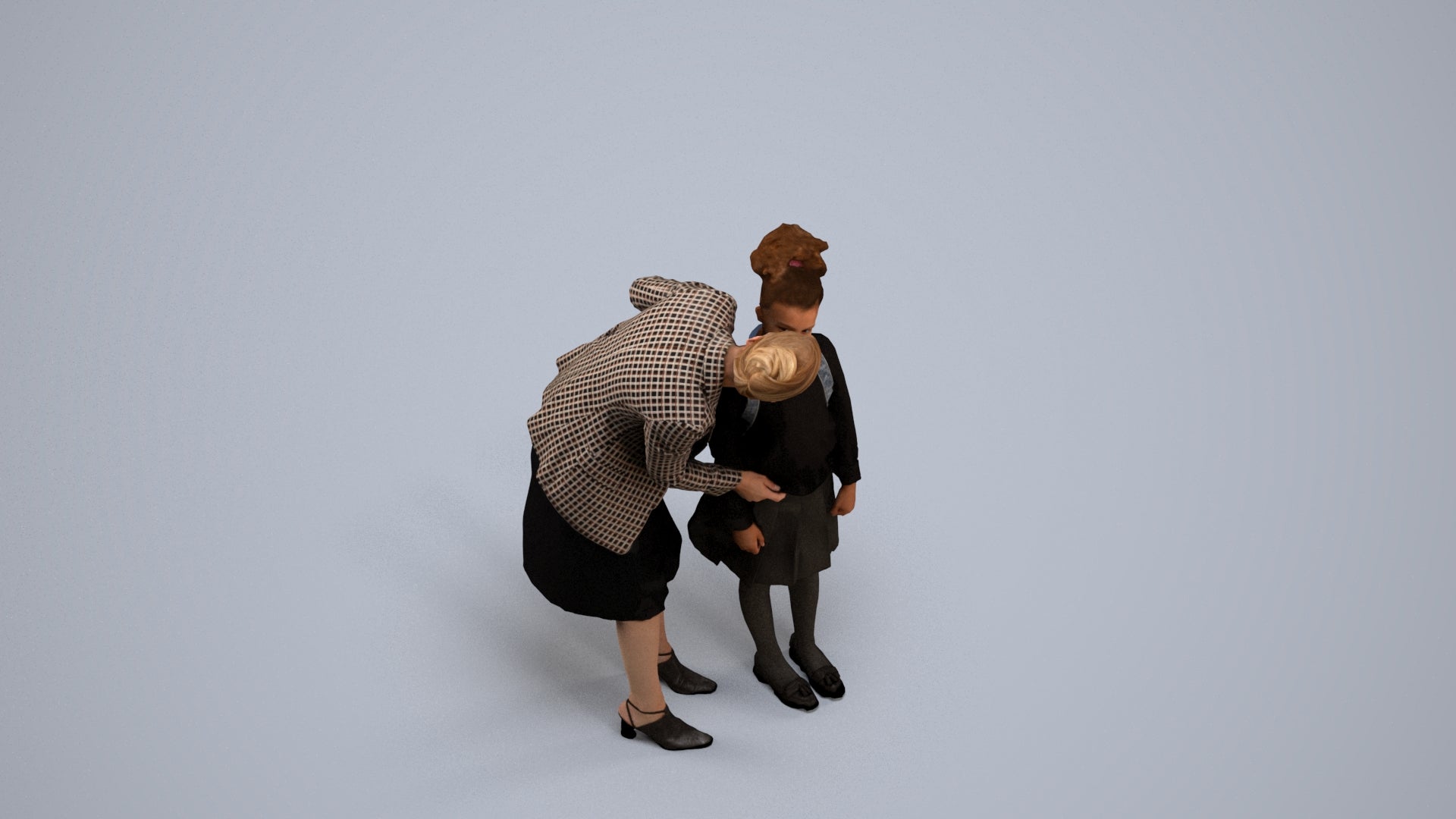 3D people model boy kids, scanned human for 3ds Max rendering, back view render