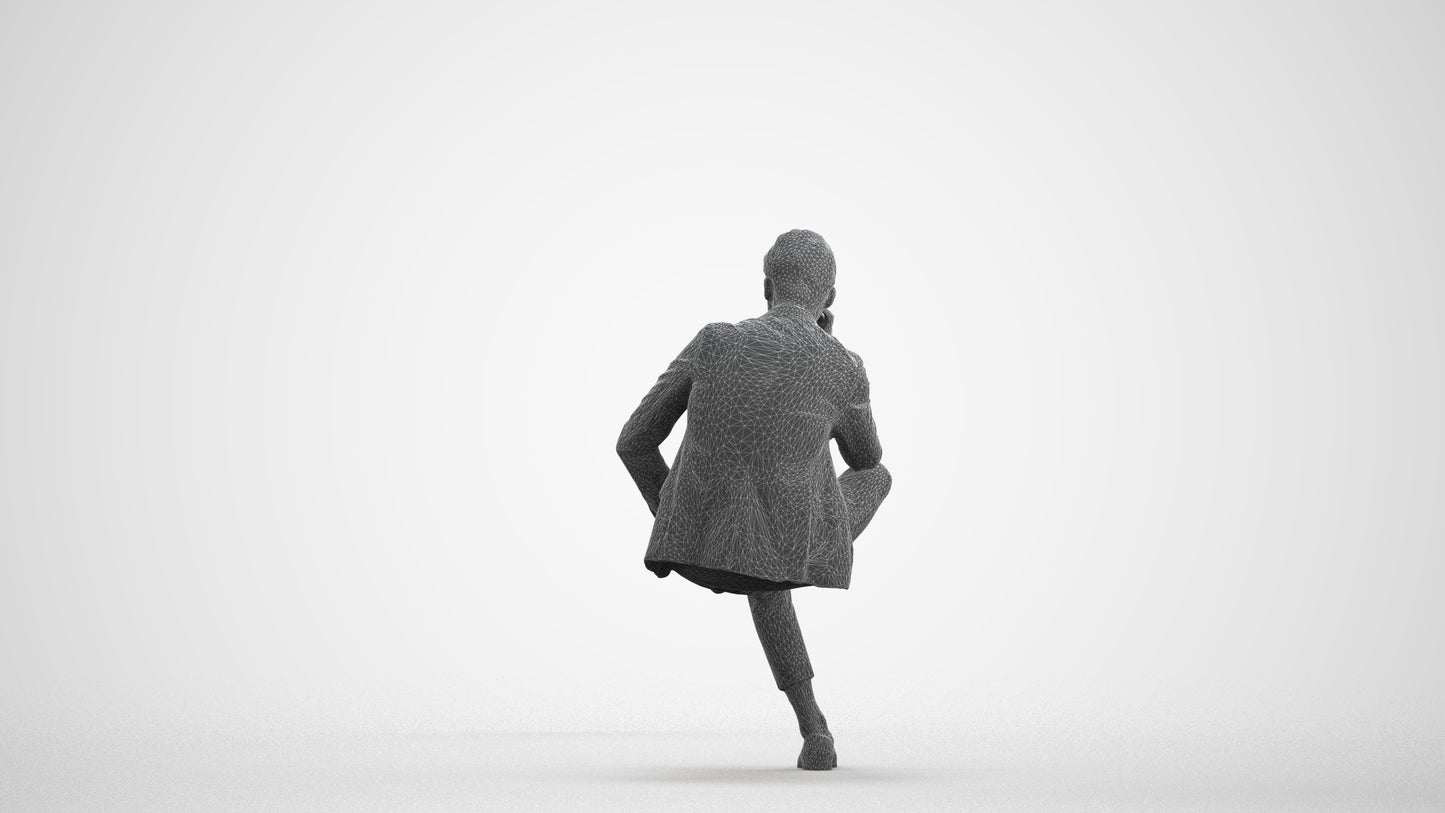 photogrammetry 3D man business, realistic human model archviz FBX, wireframe front view