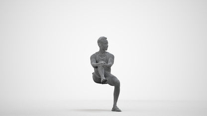 realistic 3D people man casual sitting, render-ready for V-Ray and Corona, FBX OBJ, wireframe side view