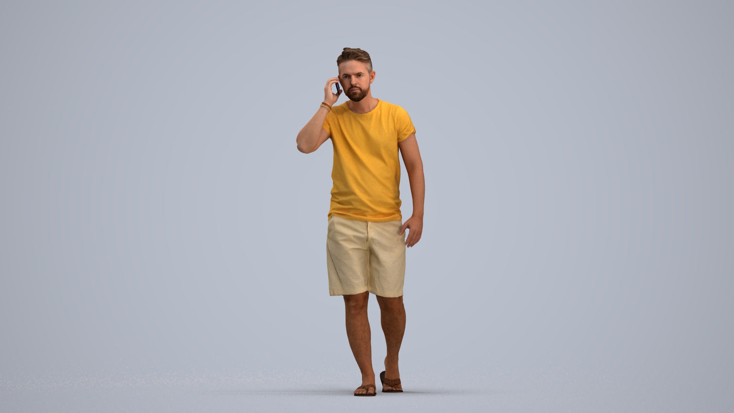 realistic 3D human man walking, archviz people FBX OBJ for Blender, standing pose render