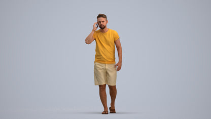 realistic 3D human man walking, archviz people FBX OBJ for Blender, standing pose render