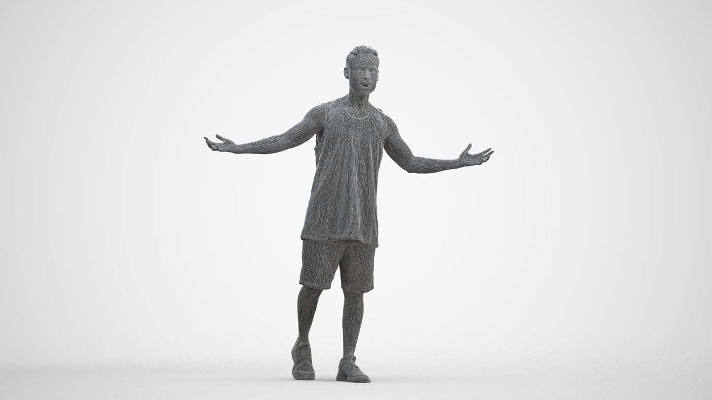 realistic 3D people man sport, render-ready for V-Ray and Corona, FBX OBJ, three-quarter front view render