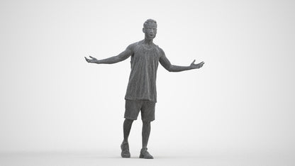 realistic 3D people man sport, render-ready for V-Ray and Corona, FBX OBJ, three-quarter front view render