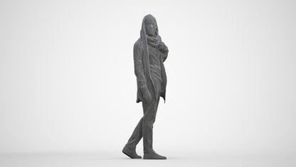 realistic 3D man casual walking, scanned archviz people for Blender and 3ds Max, three-quarter front view render