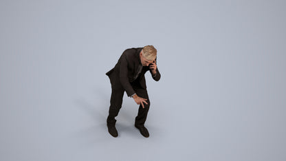 realistic 3D man business, scanned archviz people for Blender and 3ds Max, back view render