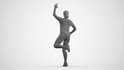 realistic 3D woman sport, scanned archviz people for Blender and 3ds Max, wireframe front view