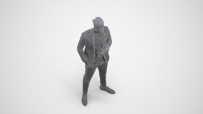 realistic 3D people man formal formalaffairs, render-ready for V-Ray and Corona, FBX OBJ, wireframe three-quarter view