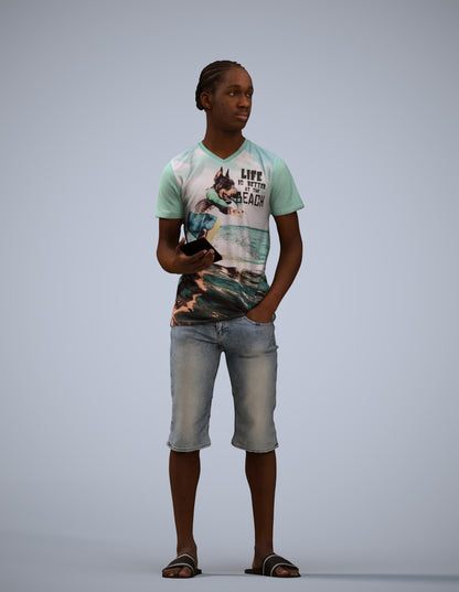 photogrammetry 3D boy casual kids, realistic human model archviz FBX