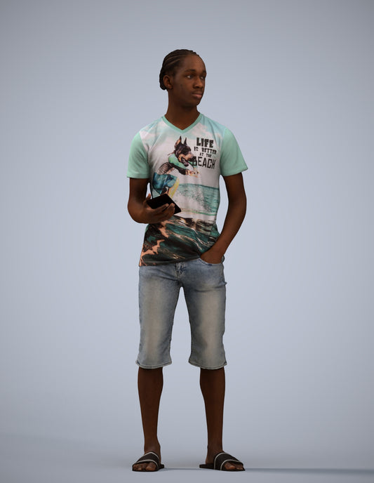 photogrammetry 3D boy casual kids, realistic human model archviz FBX