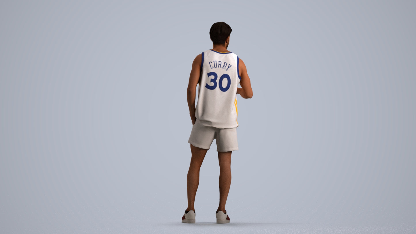 realistic 3D people man sport standing, render-ready for V-Ray and Corona, FBX OBJ, front view render