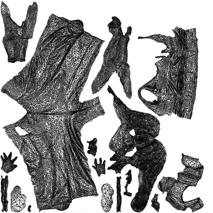 realistic 3D people woman casual standing, render-ready for V-Ray and Corona, FBX OBJ, wireframe top-down view