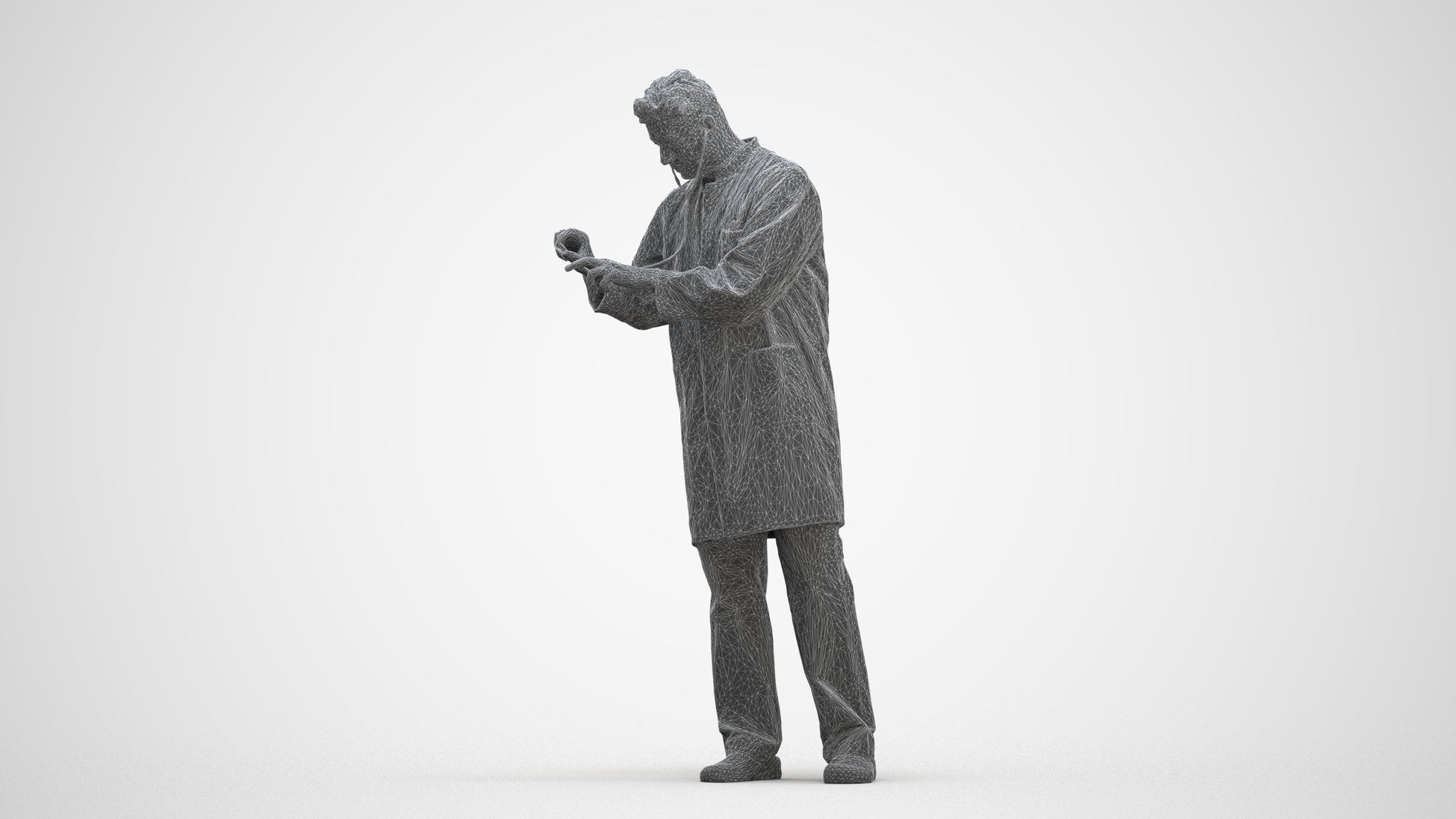 realistic 3D people man medical, render-ready for V-Ray and Corona, FBX OBJ, three-quarter front view render