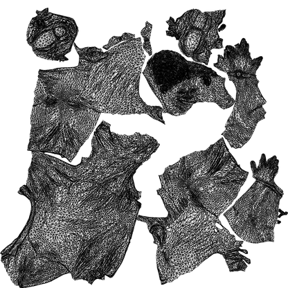 3D scanned man pool casual, photorealistic archviz people for Enscape and SketchUp, wireframe top-down view