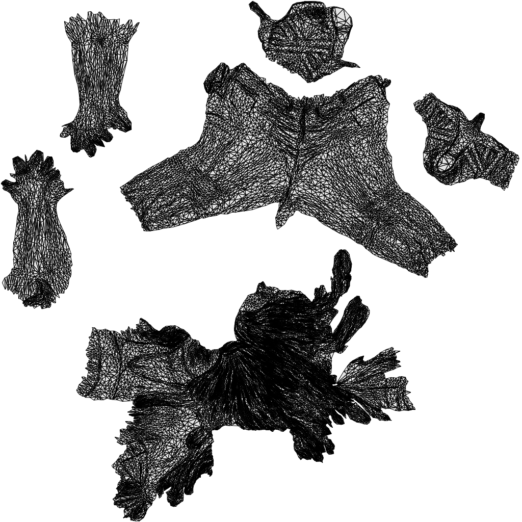 realistic 3D woman casual standing, scanned archviz people for Blender and 3ds Max, wireframe top-down view