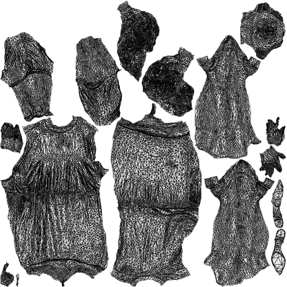 3D people model woman casual walking, scanned human for 3ds Max rendering, wireframe top-down view