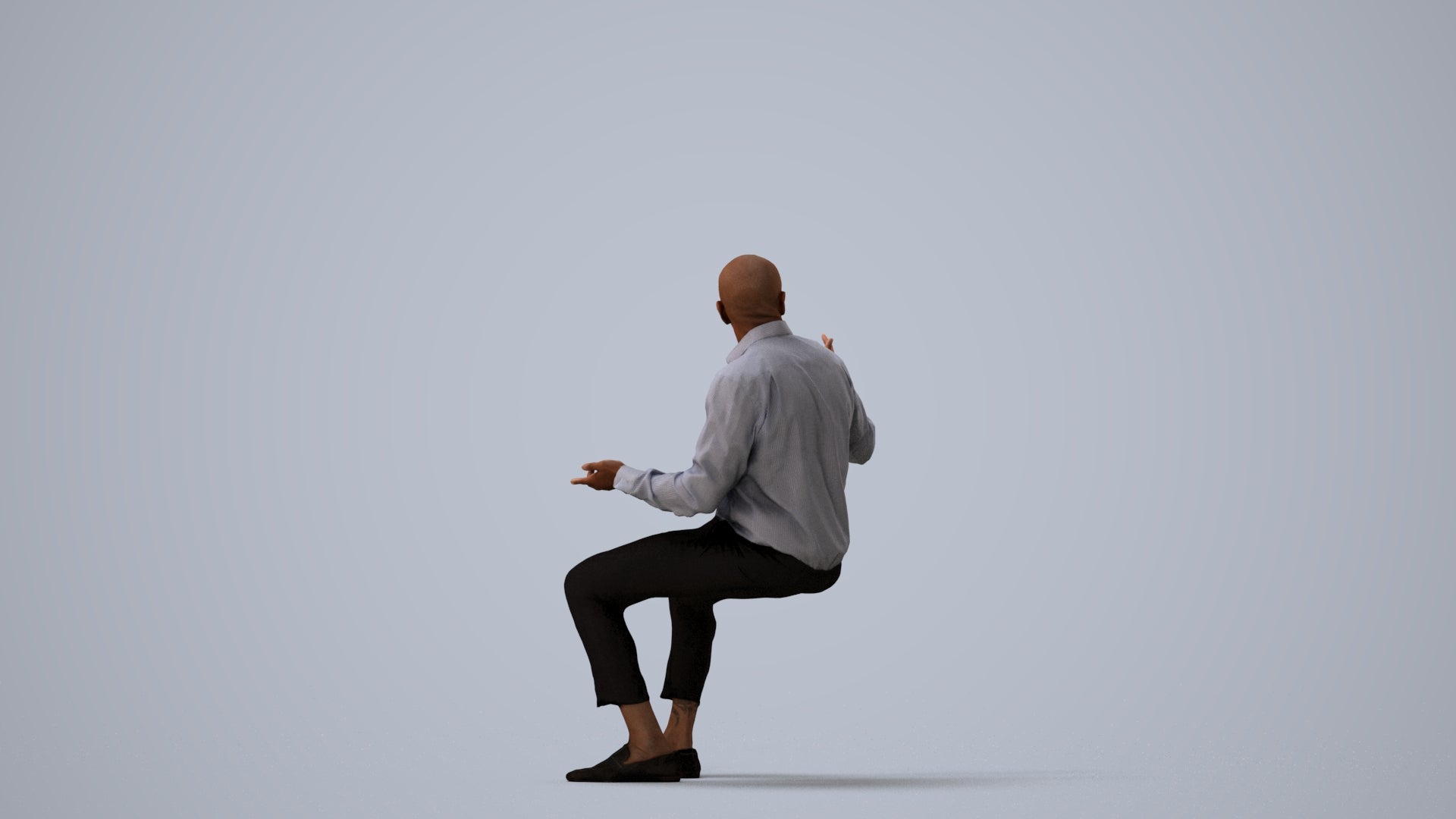 photogrammetry 3D man business, realistic human model archviz FBX, three-quarter view render