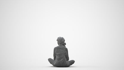 realistic 3D girl casual kids, scanned archviz people for Blender and 3ds Max, square thumbnail
