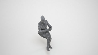 scanned 3D woman business, photogrammetry people for Enscape and V-Ray, wireframe three-quarter view