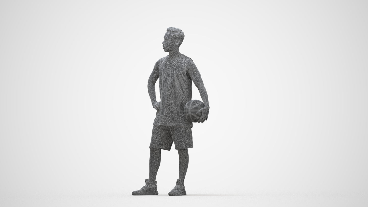 realistic 3D people man sport, render-ready for V-Ray and Corona, FBX OBJ, wireframe back view