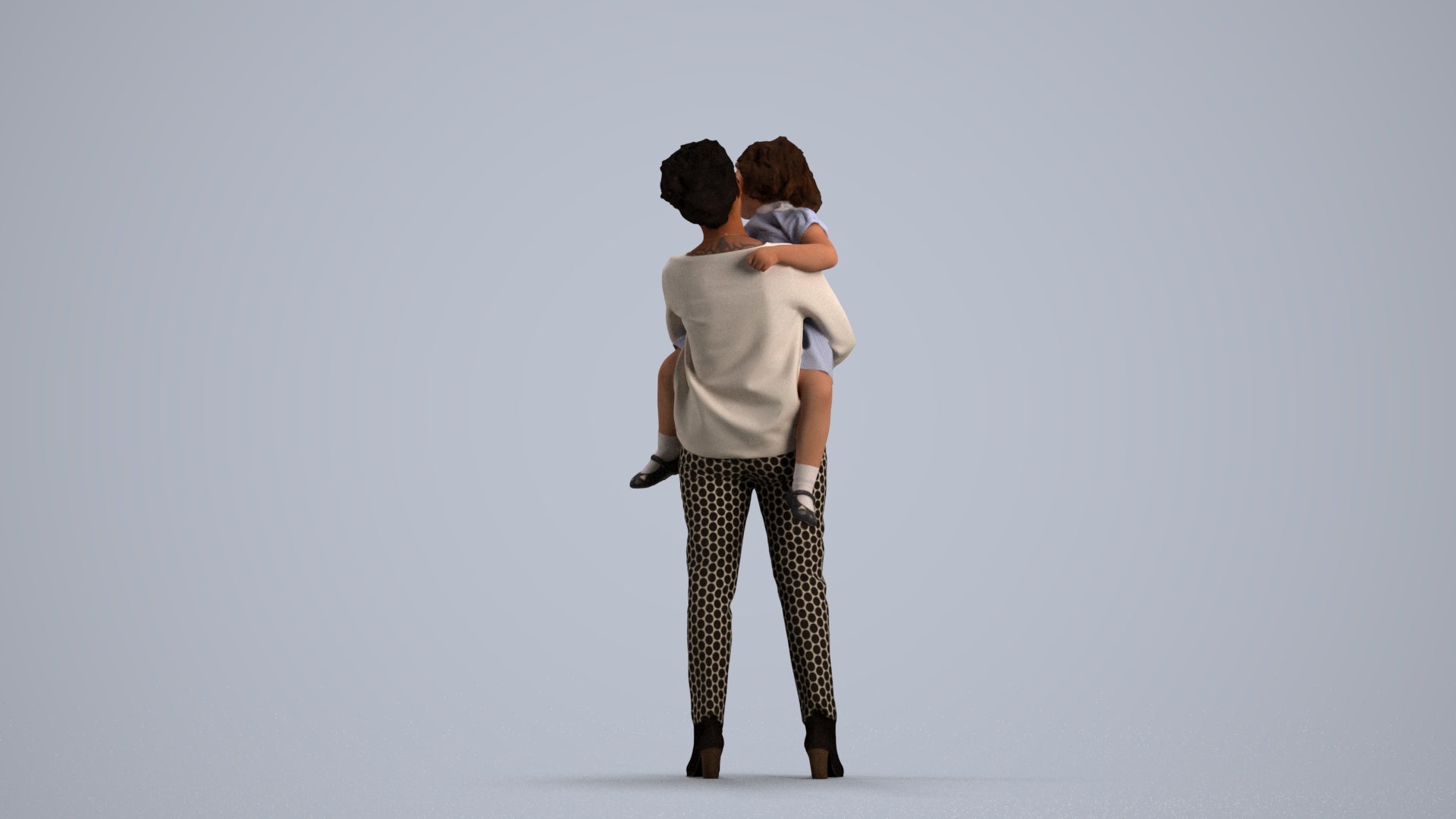 realistic 3D people girl casual kids, render-ready for V-Ray and Corona, FBX OBJ, front view render