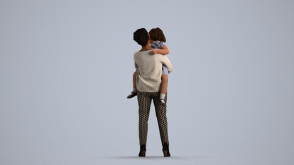 realistic 3D people girl casual kids, render-ready for V-Ray and Corona, FBX OBJ, front view render