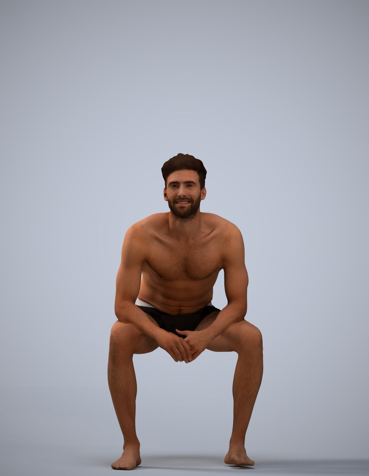 photogrammetry 3D man pool, realistic human model archviz FBX