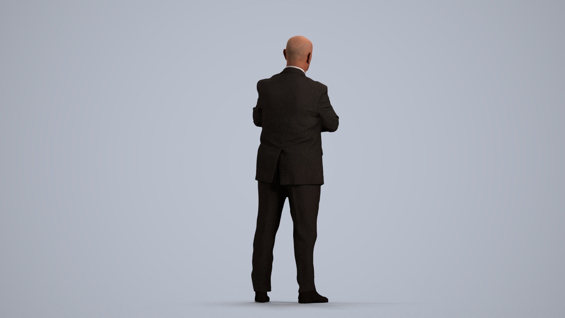 scanned 3D senior man business, photogrammetry people for Enscape and V-Ray, front view render