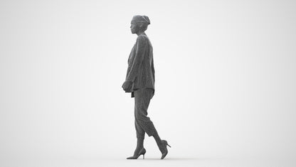 realistic 3D people woman business walking, render-ready for V-Ray and Corona, FBX OBJ, square thumbnail