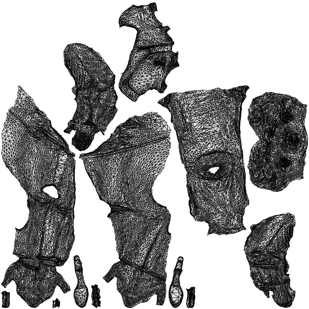 scanned 3D woman casual kids, photogrammetry people for Enscape and V-Ray, wireframe top-down view